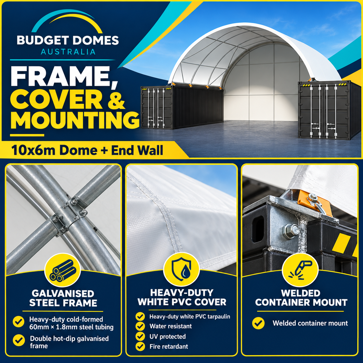 10x6m Dome + End Wall